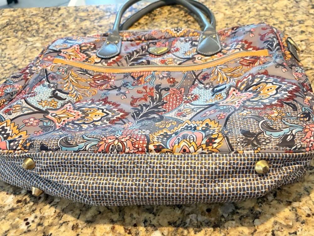 Oilily Paisley Floral Print Padded Laptop Bag Travel Work Briefcase BOHO